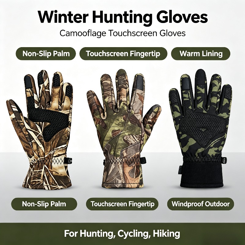 Knit Glove Touch Screen - Guantes de caza antideslizantes para deportes