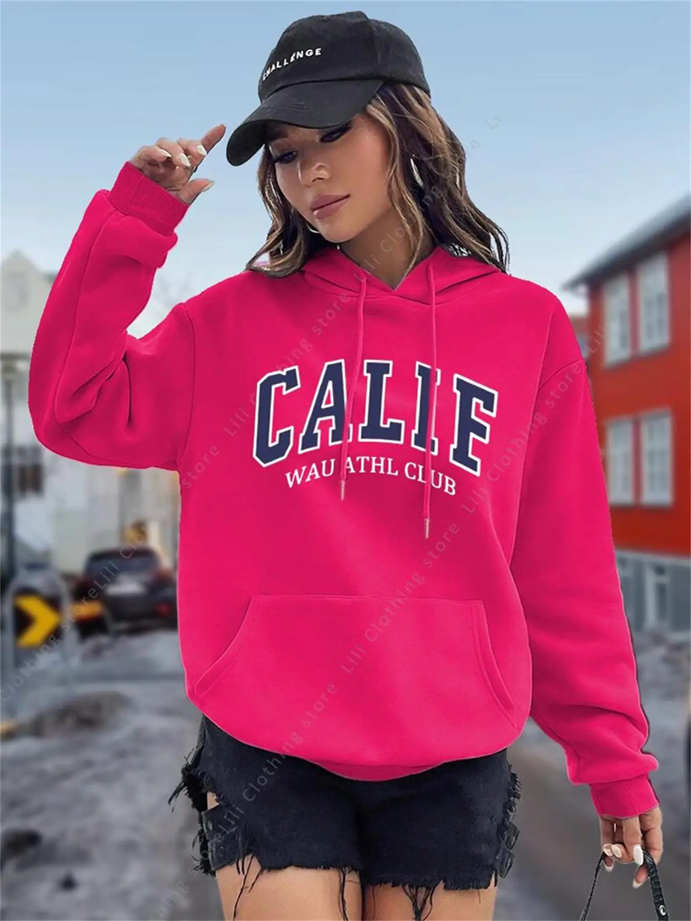 Winter Clothing Drawing - Sudadera con capucha para mujer Y2K
