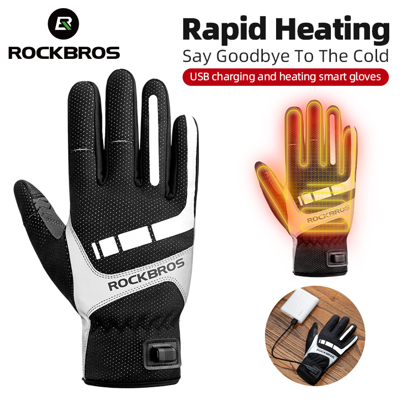 Knit Glove Touch Screen - ROCKBROS-guante de invierno con calefacción, guantes