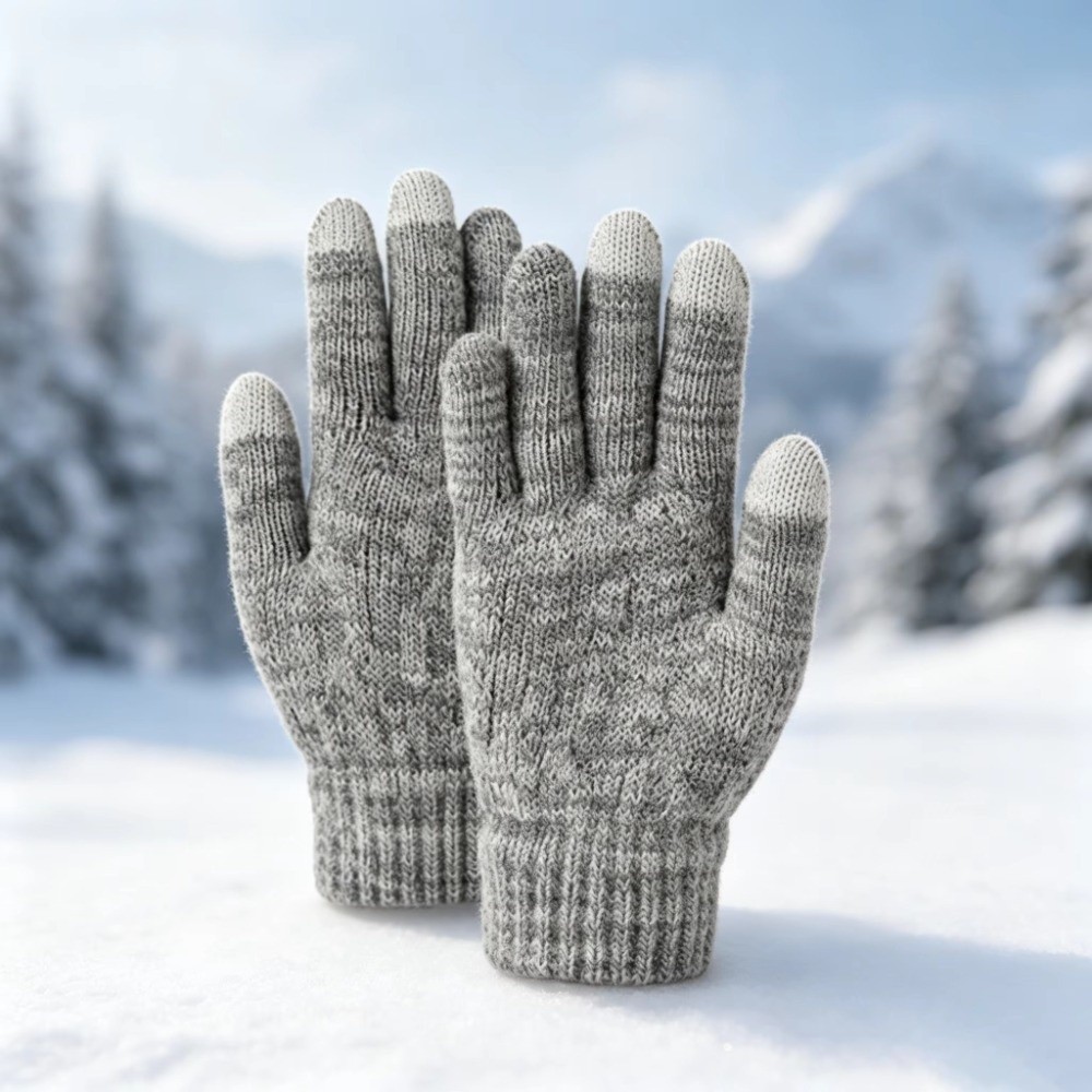 Conjunto de 2 Piezas de Gorro  - Knit Glove Touch Screen reseña y precio